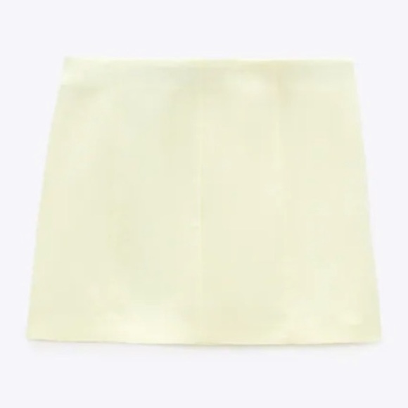 Zara Linen Blend Light Yellow Mini Skirt NWT - Picture 5 of 7